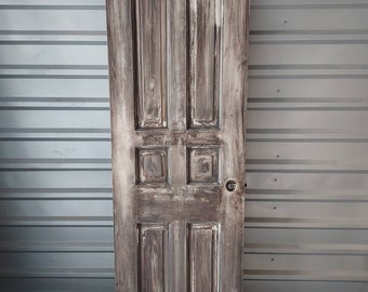 Refinished Vintage Interior Door: Rustic Farmhouse Pantry, 6-Panel (24" x 79 1/4")