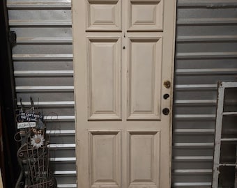 Vintage Mid Century Front Entry Door: 6 Panel Raised Moulding ( 35 5/8" x 78" )