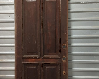 Vintage Mid Century Entry Door: 6-Panel Raised Moulding, Architectural Salvage ( 36" x 95 1/4" )