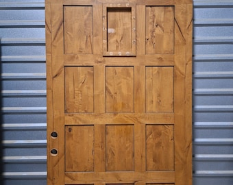 Rustic Arch Top Solid Wood Front Door: Spanish Style Speakeasy (48" x 108")