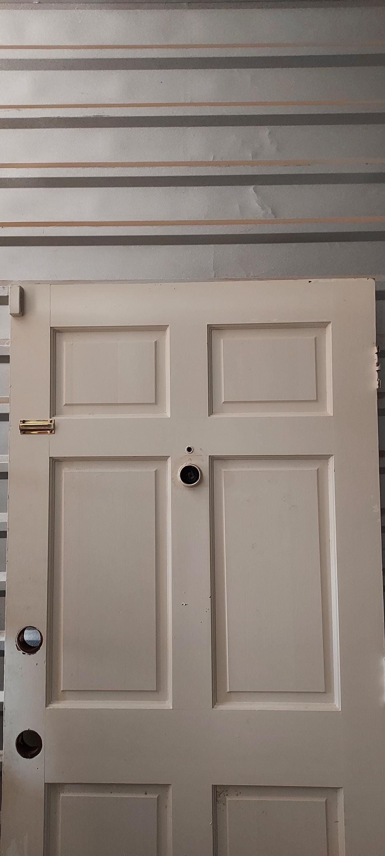 Vintage 6-panel Wood Entry Door: Reclaimed Colonial Architectural