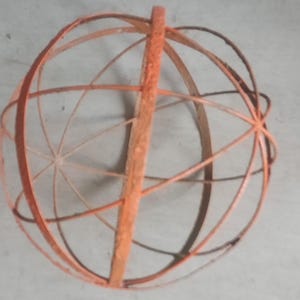 15" Mid Century MCM Metal Art Sphere Outdoor Garden Scupture Ball Decor