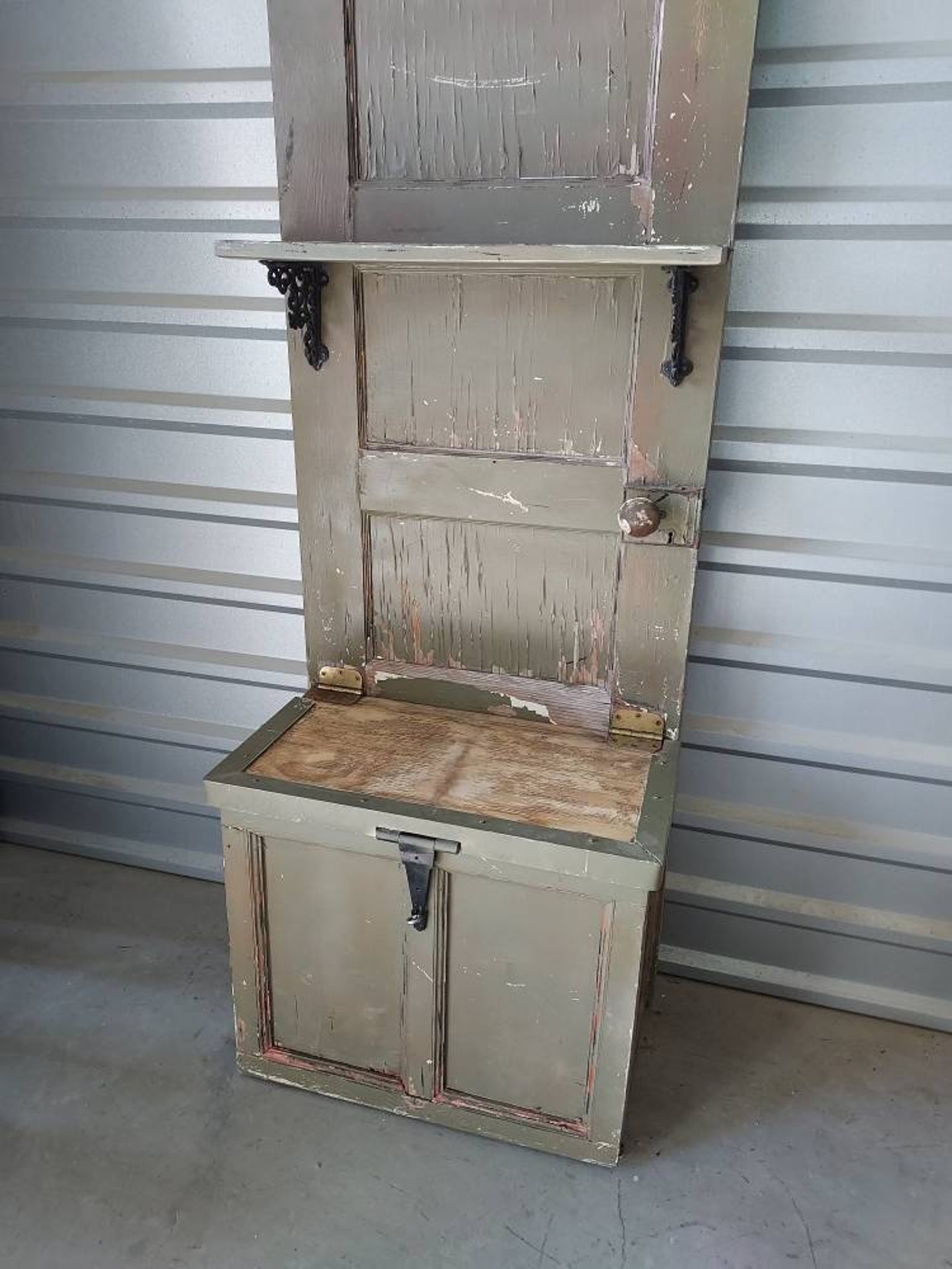 Reclaimed Antique Door Hall Tree and Storage Bench Entry Way Etsy