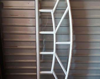 Vintage Custom Framed Arched Transom Window: Double Entry Doors ( 75 3/8" x 24 3/4" )