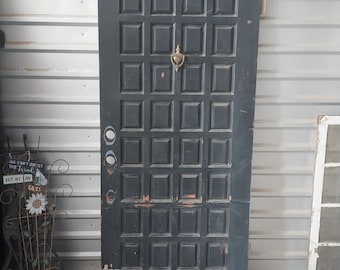 Vintage Mid Century Entry Door: 32 Panel Spanish Style ( 35 3/4" x 79" )