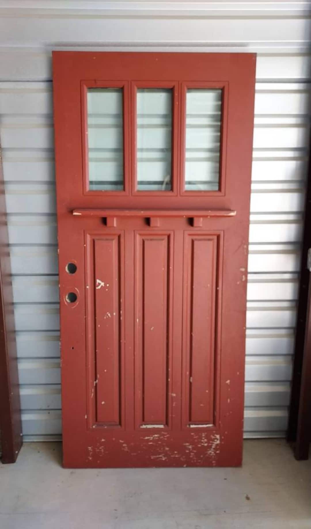 Vintage Front Entry Door, Reclaimed Vintage Craftsman Bungalow Arts