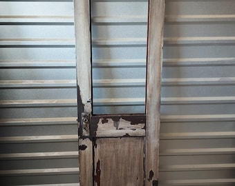 Rustic Refinished Half Lite Door: Antique Farmhouse Pantry (23 3/4" x 78 3/4")