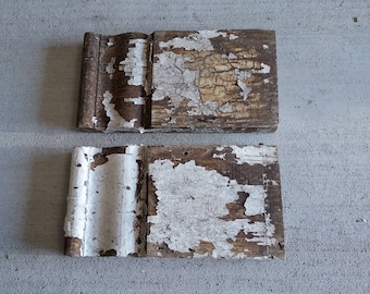 2 Antique Plinth Blocks: Rustic Corbels Rosettes, Architectural Salvage