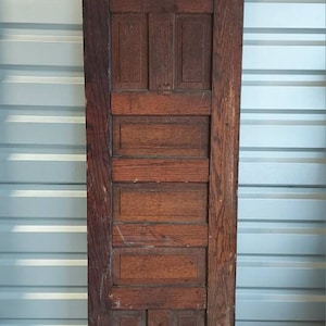 Old 1890s 19th Century Victorian Style 9 Panel Rustic Antique Wooden Door, Pantry Door,  Architectural Salvage, 23 1/4&quot; x 82.5&quot;