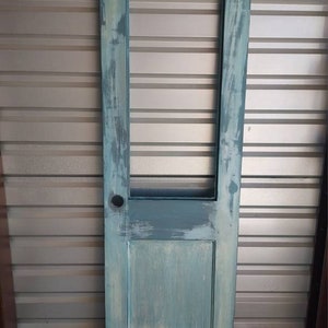 Pantry Door, Old Reclaimed Refinished Antique Rustic Half Lite Door, Farmhouse Door, Old Door, Architectural Salvage, 23 7/8&quot; x 79 1/8&quot;