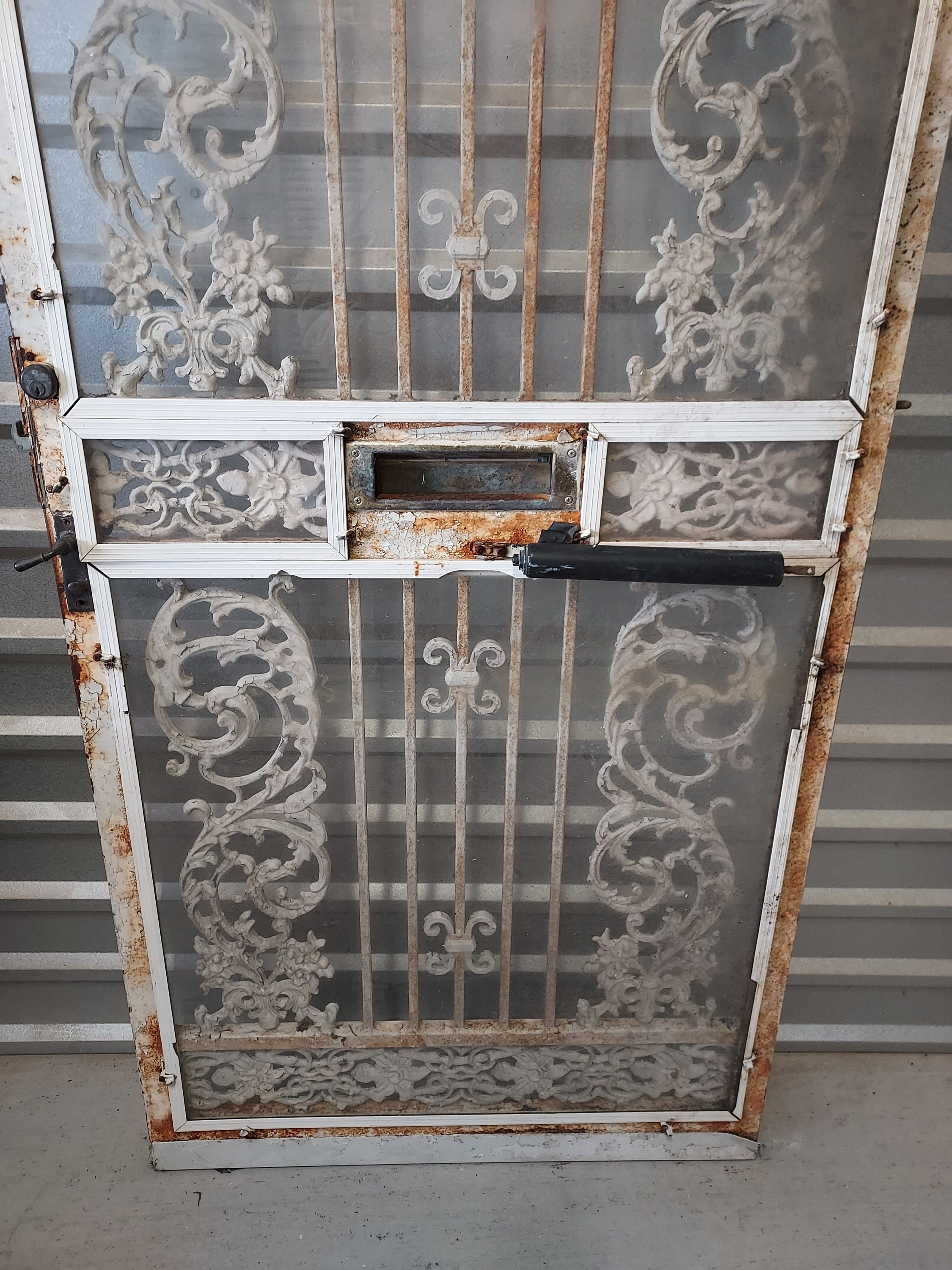 Vintage 1958 Wrought Iron Security Gate: Mid Century Architectural Salvage  - Etsy, image size:2250x3000