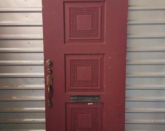 Vintage Mid Century Spanish Style Entry Exterior Door: Architectural Salvage ( 36" x 79" )