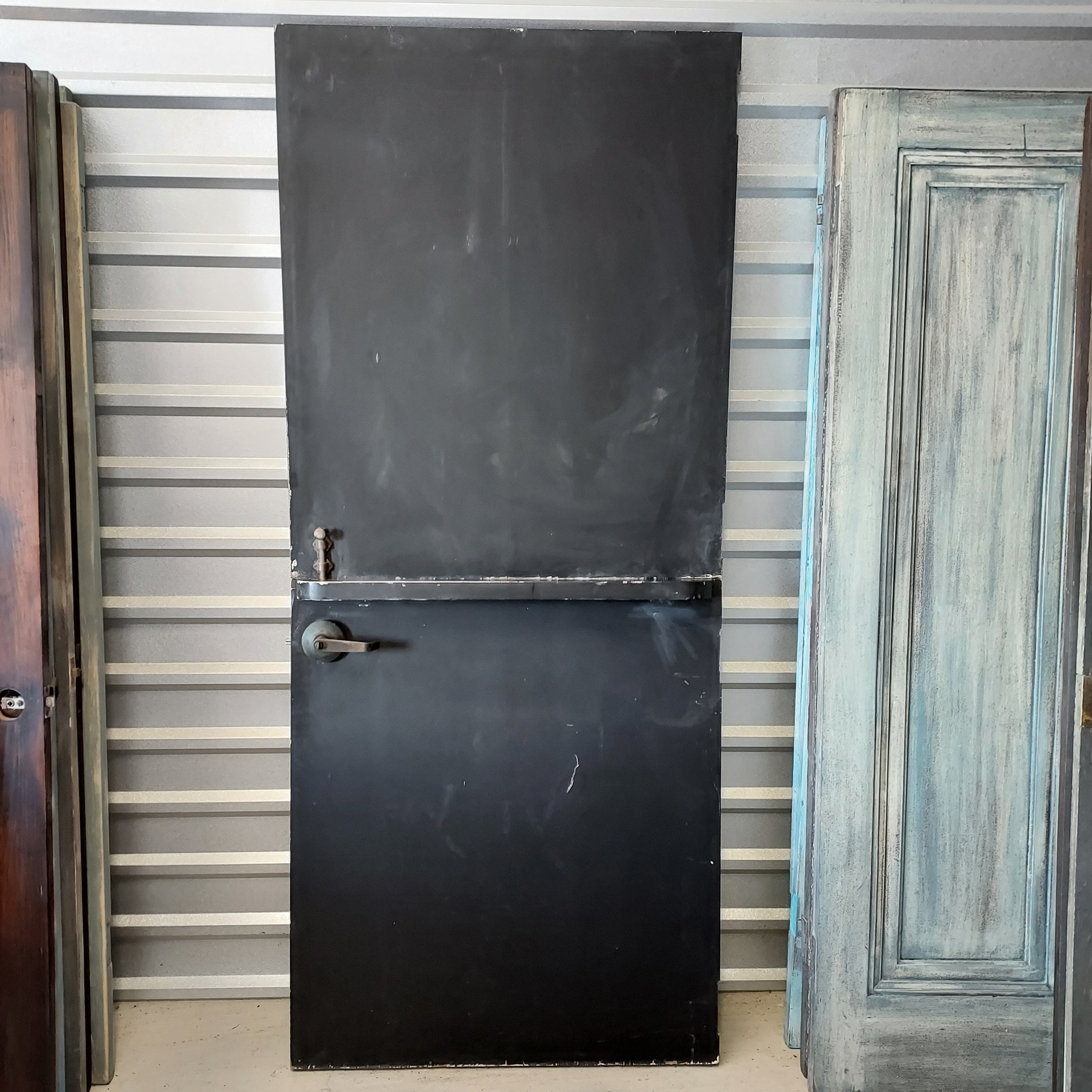 Off -White Distressed Vintage Bar/Coffee Bar Armoire w/Caged Pendant Lights  & Chicken Wire Doors