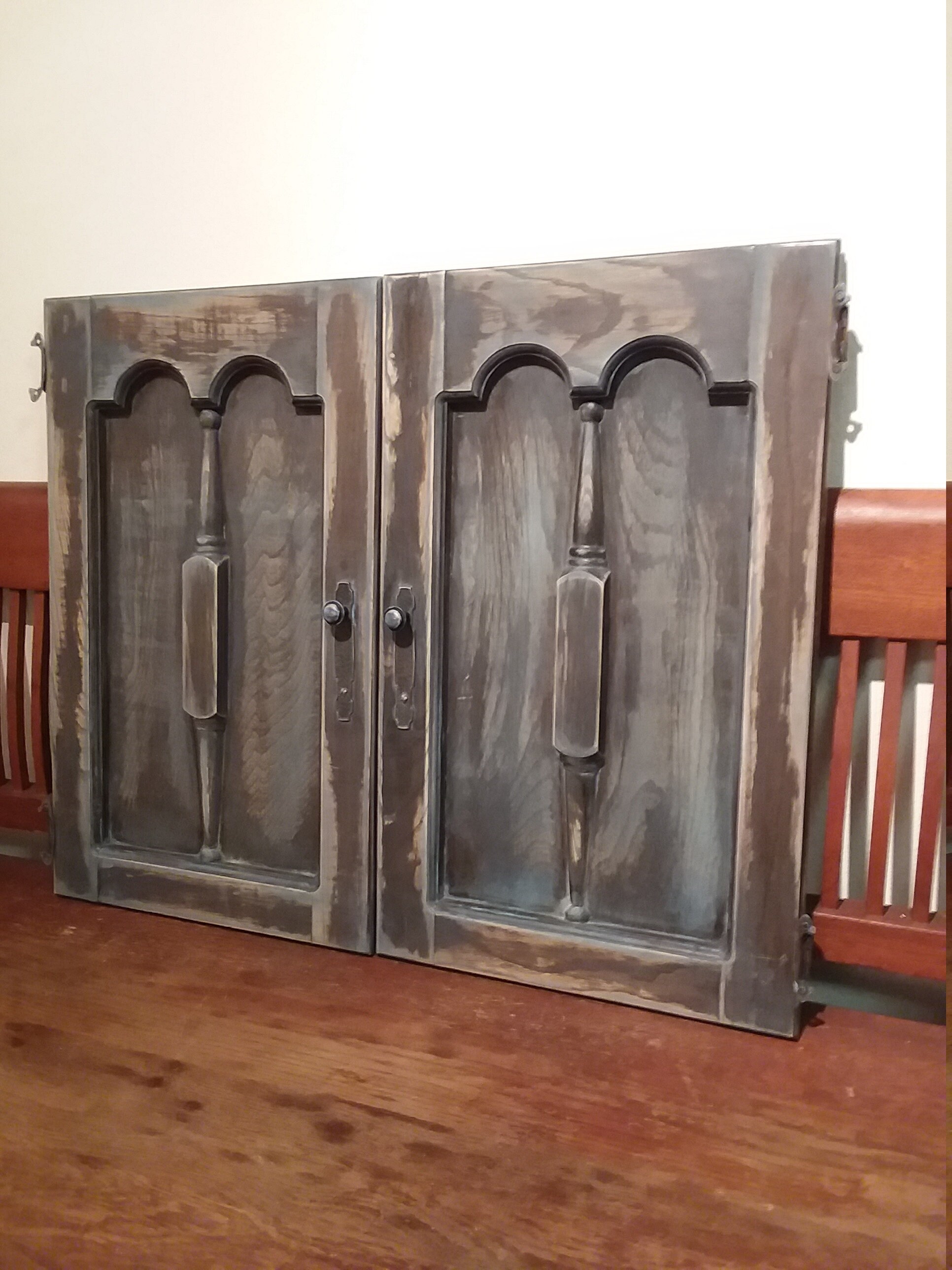 Pair Reclaimed Gothic Antique Doors Rustic Etsy