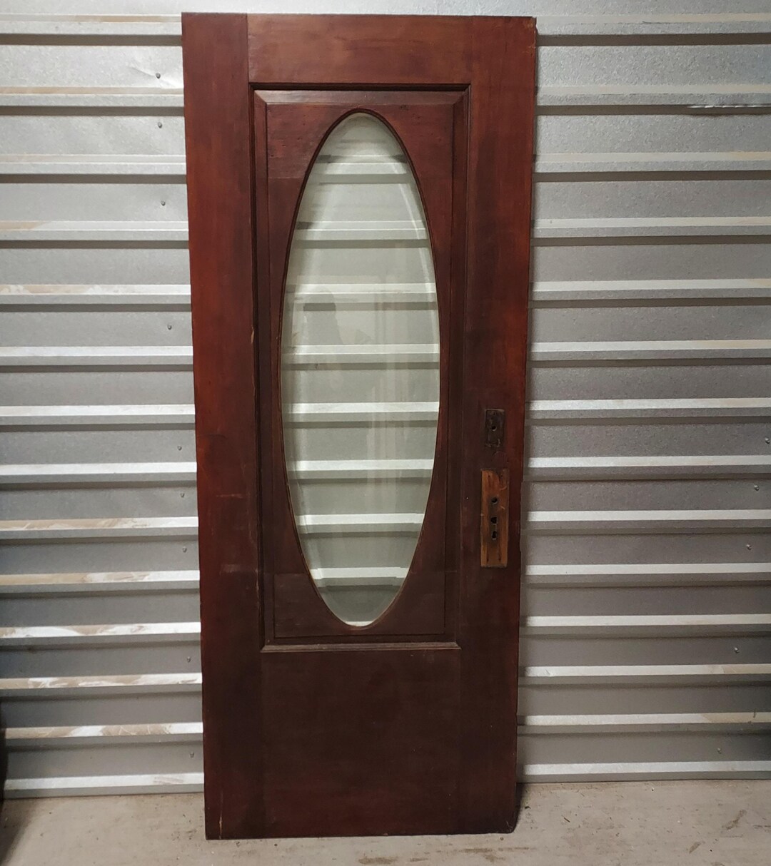 Antique Vintage Victorian Oval Entry Door: Beveled Glass ( 32" X 79 3/4 ...