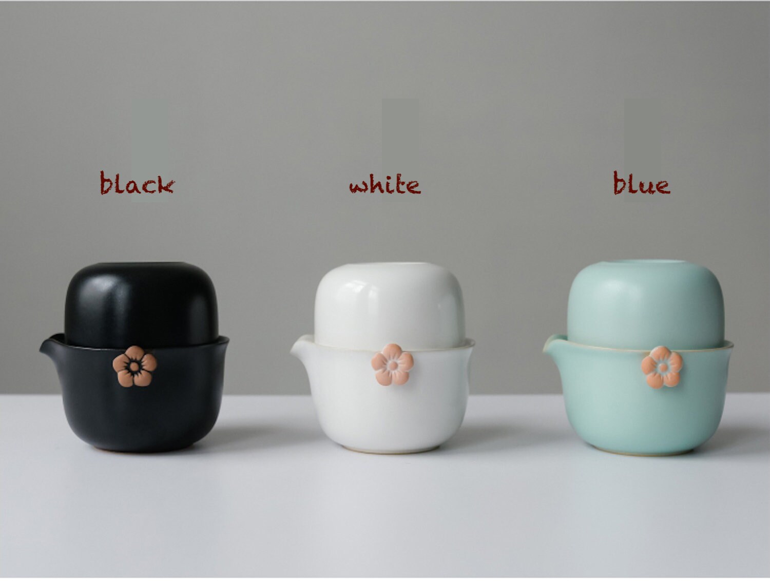 Japanese Stackable Tea Set Ceramics Portable Stacked Tea Set With FREE Pocket, Dad Mom Gift ...