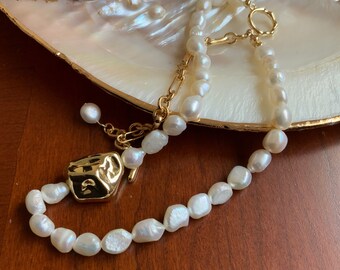 Natural freshwater pearl necklace, Mother’s Day gift, gift for girlfriend, gift for wife