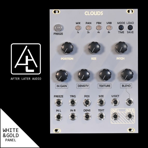 Mutable Instruments Clouds Clone Eurorack Module - Custom White/Gold Panel