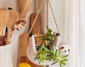 8 quot grey sloth, hanging succulent holder