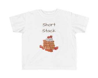Peuter-T-shirt, short-stack pannenkoekshirt, punny kinderkleding, aquarel pannenkoekenstapel, grafisch T-shirt voor kinderen, schattige voedselkleding