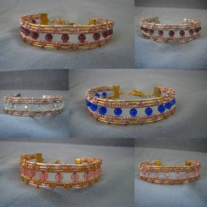 Pulseras Art Deco envueltas en alambre de oro/plata y oro rosa. Brazalete vintage bohemio. Regalo para ella. Delicado estilo antiguo griego, etrusco, egipcio, celta.