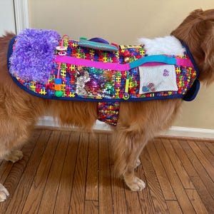 Sensory Fidget Dog Vest Therapy Dog OT Autism Special Needs Textures Tactile Input SIZE LARGE Etsy