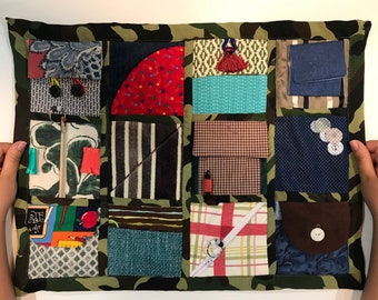 Busy Fidget Quilt, Activity Mat, Alzheimer's, Dementia, Autism, Special Needs, Busy Hands,Sensory Quilt, ADHD, Tactile Quilt