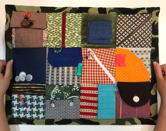 Fidget Quilt, Activity Mat, Alzheimer's, Dementia, Autism, Special Needs, Sensory Quilt, ADHD, Tactile Quilt