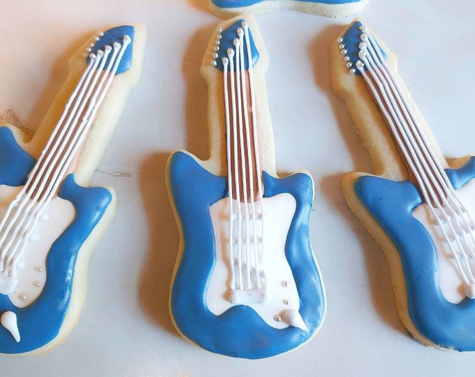 Electric Guitar Musician Instrument Music Cookies for Concert Birthday ...