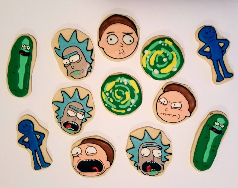 Rick and morty character cookies decorated cookies cookie Etsy