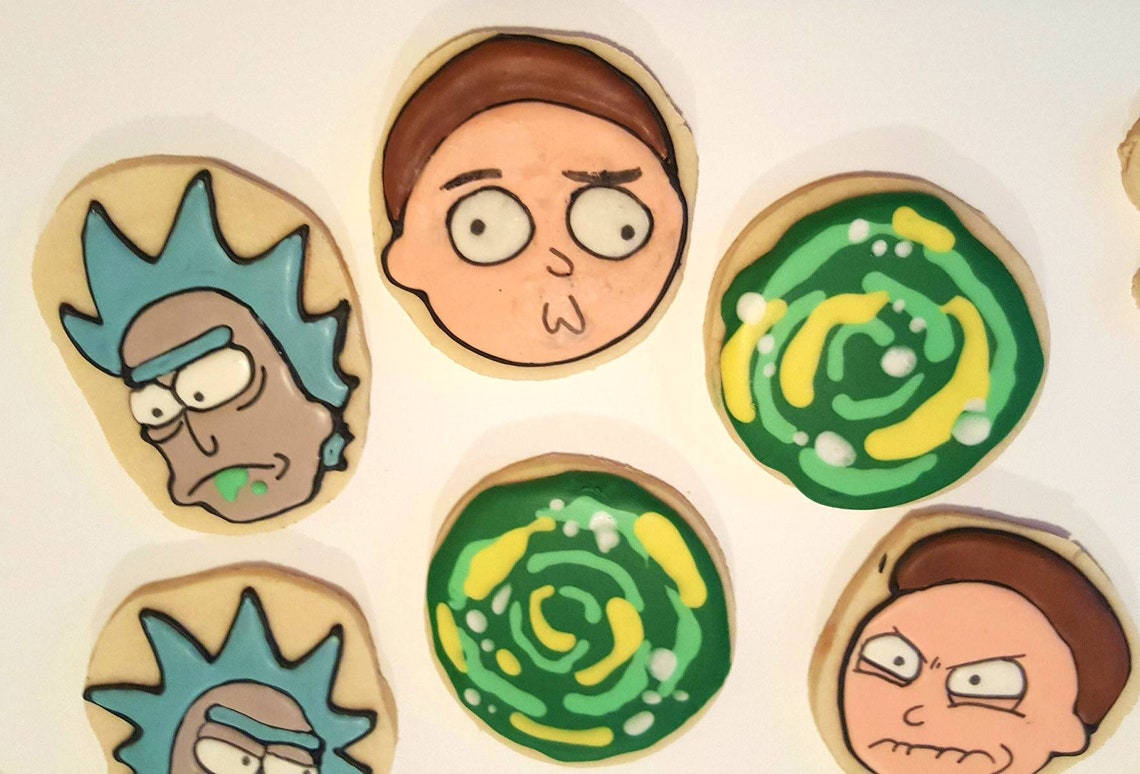 Rick and morty character cookies decorated cookies cookie Etsy