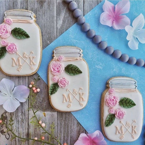 Rustic Wedding Mason Jar Cookies Wedding Favors Dessert Table Etsy