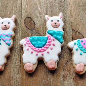 Llama cookies alpaca gift animal cookies handmade fresh royal icing custom cookies farm animal decorated cookies for birthday