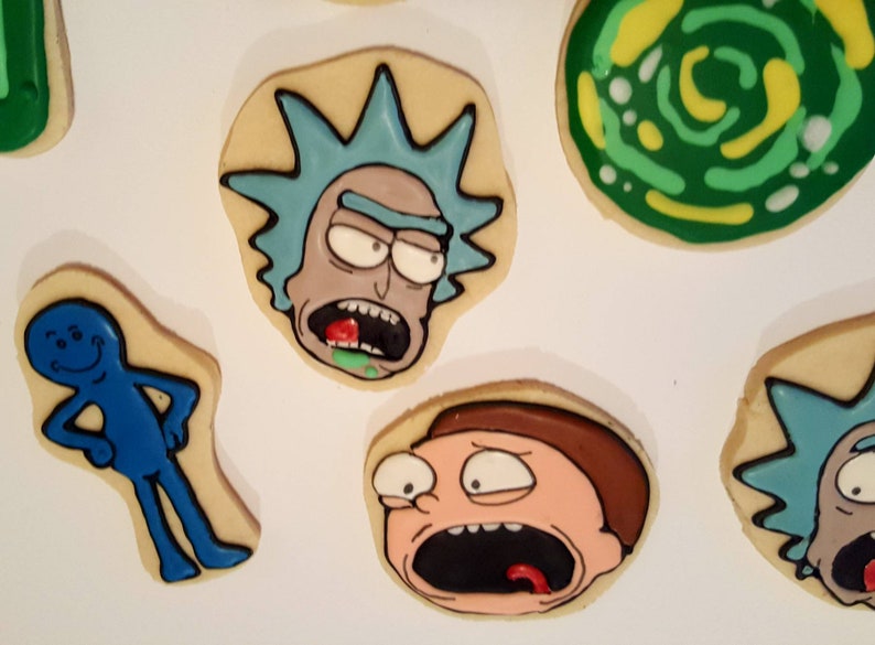 Rick and morty character cookies decorated cookies cookie Etsy