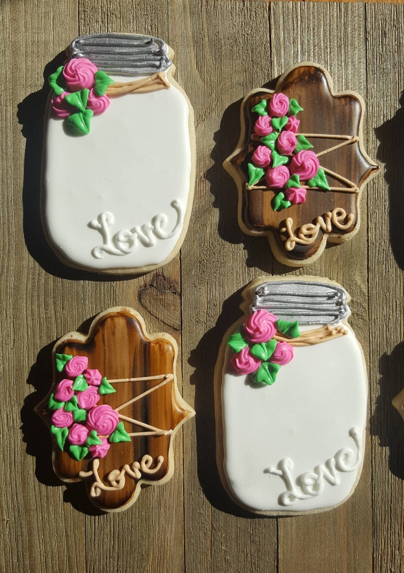 Rustic wedding mason jar cookies wedding favors dessert table Etsy