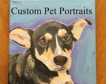 custom pet portrait - animal portrait - dog portrait - cat portrait - custom painting - pet portrait - custom portrait