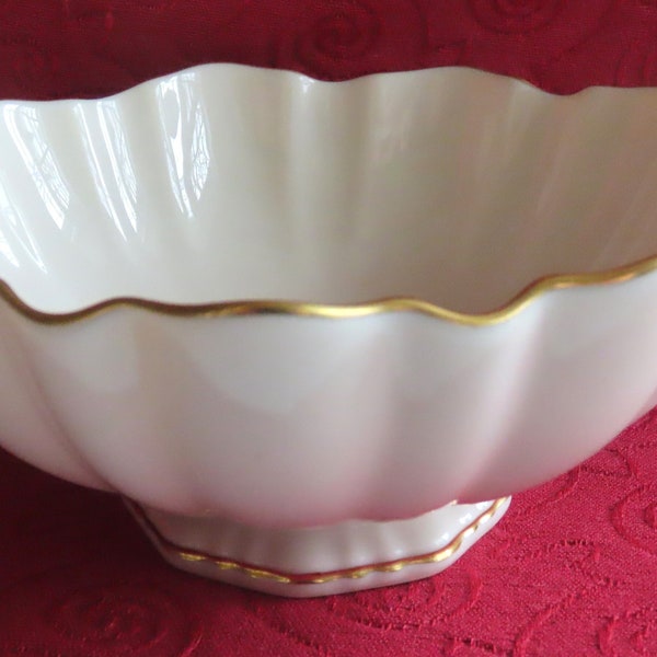 Vintage Lenox China Sculptured Symphony Bowl with Hand Decorated 24K Gold Accents