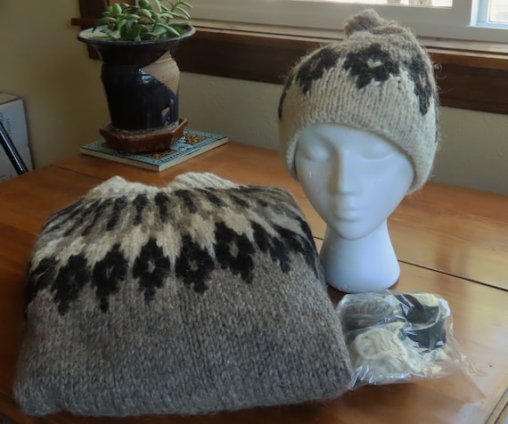 Hand Constructed Mohair Sweater and Matching Hat