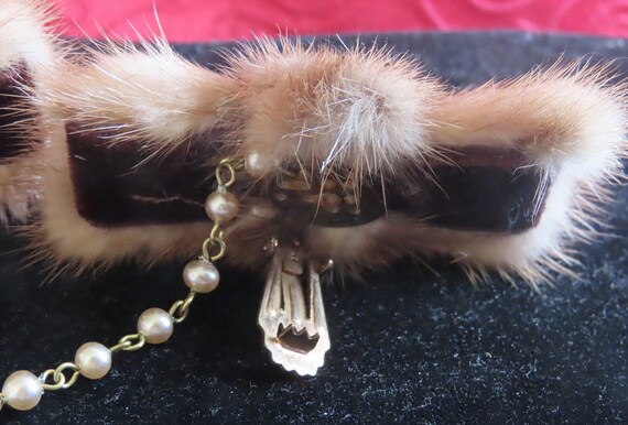 1950's Mink Sweater Guard Clips with Faux Pearl a… - image 8