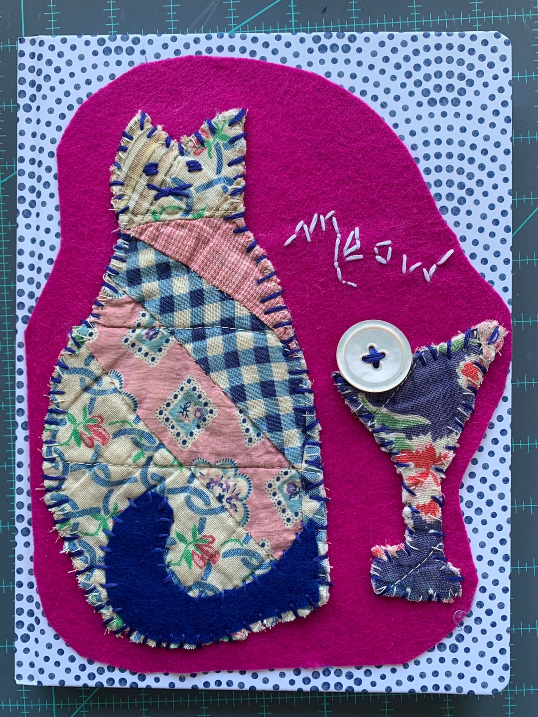 Martini Kitty Journal. Kitty and Martini Are From Tattered Quilt and