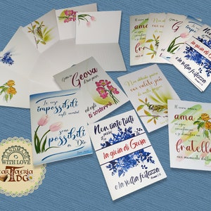 Set di 5 cartoline a due ante, cartoline con i versetti biblici incoraggianti, Vita cristiana e ministero, JW,