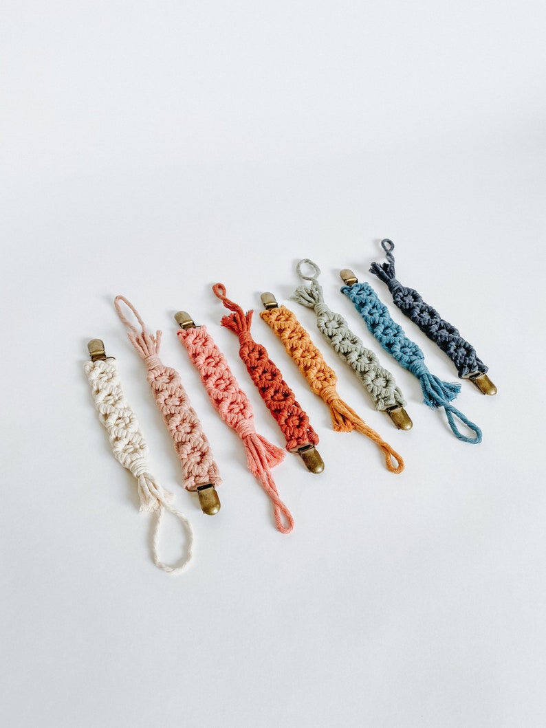 Macrame Pacifier Clip and Baby Teether Holder Etsy