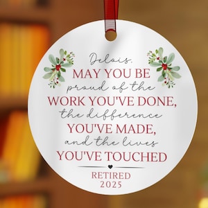 Custom Retirement Gift, Funny Retirement Gift 2025, Retirement Gift for a Woman, Retirement Ornament for Women, Retired Coworker Gift Ideas