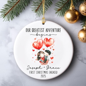 Personalized Engaged Ornament, Custom Engagement Gift, Just Engaged Gifts, Couple Name Ornament, Wedding Ornament, Engagement Wedding Gift