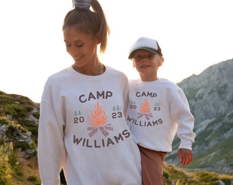 Camping Shirts for Family Friends T-Shirt Camp Sweatshirt Ladies Matching Men Kids Women Boys Girls Baby Happy Road Trip Cousin Crew Custom