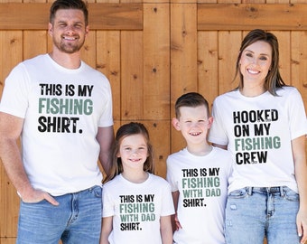 Matching Family Fishing Shirts, Funny Fishing Family Tees, Dad Mom Kids Fishing, Father Son Daughter Outfit, Fishing Crew Shirts Fathers Day