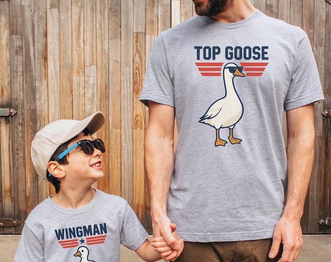 Daddy and Me Funny Shirts, Dad Baby Matching Shirts, Top Goose and Wingman Tshirt, Fathers Day Dada Mini Outfit, Dad Son Shirt, Dad Boy Tee