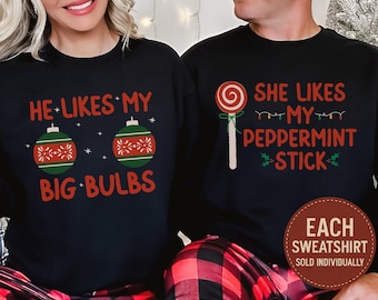 Funny Christmas Couple Sweatshirt, Christmas Couple Matching Outfit, Inappropriate Christmas Couples Sweater Holiday Sweatshirt Xmas Gifts