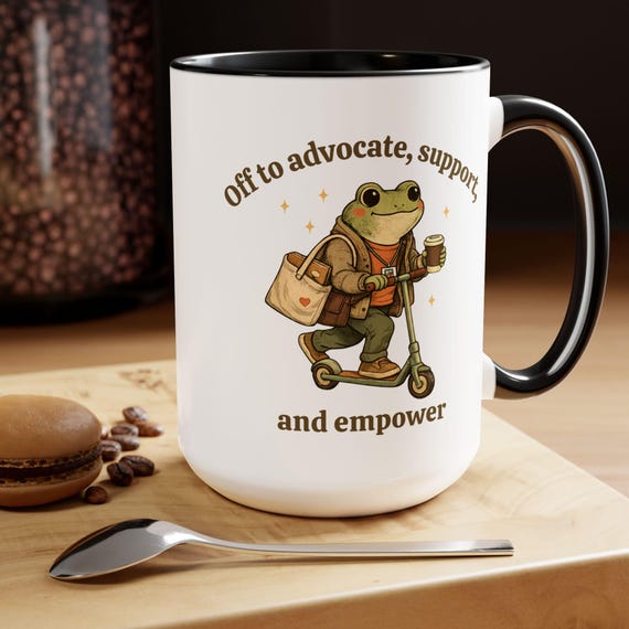 Social Worker Gift, Social Work Coffee Mug, Funny Frog Social Worker Cup, Gift for Social Worker, Advocate Support Empower