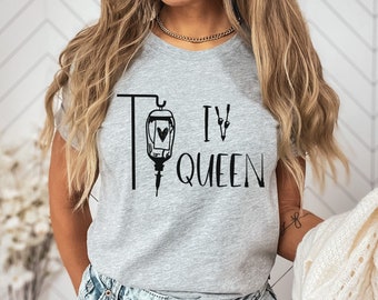 面白いIVクイーンナースTシャツ、RNナーシングギフト